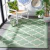 SAFAVIEH Washable Rug Outdoor Bermuda Collection – 8′ x 10′, Ivory & Charcoal, Non-Shedding & Easy to Clean, Ideal for Patio, Backyard, Mudroom (BMU810A)(Green/Beige)