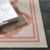 SAFAVIEH Washable Rug Outdoor Bermuda Collection – 8′ x 10′, Ivory & Charcoal, Non-Shedding & Easy to Clean, Ideal for Patio, Backyard, Mudroom (BMU810A)(Ivory/Rust)
