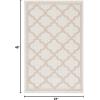 SAFAVIEH Washable Rug Outdoor Bermuda Collection – 8′ x 10′, Ivory & Charcoal, Non-Shedding & Easy to Clean, Ideal for Patio, Backyard, Mudroom (BMU810A)(Ivory/Beige)