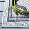 SAFAVIEH Washable Rug Outdoor Bermuda Collection – 8′ x 10′, Ivory & Charcoal, Non-Shedding & Easy to Clean, Ideal for Patio, Backyard, Mudroom (BMU810A)(Ivory/Charcoal)