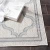 SAFAVIEH Washable Rug Outdoor Bermuda Collection – 8′ x 10′, Ivory & Charcoal, Non-Shedding & Easy to Clean, Ideal for Patio, Backyard, Mudroom (BMU810A)(Ivory/Light Blue)
