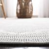 SAFAVIEH Washable Rug Outdoor Bermuda Collection – 8′ x 10′, Ivory & Charcoal, Non-Shedding & Easy to Clean, Ideal for Patio, Backyard, Mudroom (BMU810A)(Light Blue / Ivory)