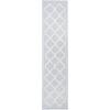 SAFAVIEH Washable Rug Outdoor Bermuda Collection – 8′ x 10′, Ivory & Charcoal, Non-Shedding & Easy to Clean, Ideal for Patio, Backyard, Mudroom (BMU810A)(Light Blue / Ivory)