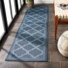 SAFAVIEH Washable Rug Outdoor Bermuda Collection – 8′ x 10′, Ivory & Charcoal, Non-Shedding & Easy to Clean, Ideal for Patio, Backyard, Mudroom (BMU810A)(Navy)