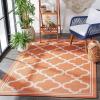 SAFAVIEH Washable Rug Outdoor Bermuda Collection – 8′ x 10′, Ivory & Charcoal, Non-Shedding & Easy to Clean, Ideal for Patio, Backyard, Mudroom (BMU810A)(Rust/Ivory)