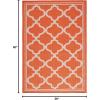 SAFAVIEH Washable Rug Outdoor Bermuda Collection – 8′ x 10′, Ivory & Charcoal, Non-Shedding & Easy to Clean, Ideal for Patio, Backyard, Mudroom (BMU810A)(Rust/Ivory)