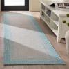 SAFAVIEH Washable Rug Outdoor Braided Collection – 5′ x 8′, Ivory & Aqua, Handmade & Reversible, Non-Shedding & Easy to Clean, Ideal for Patio, Backyard, Mudroom (BRA283J)(Ivory/Aqua)