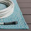 SAFAVIEH Washable Rug Outdoor Braided Collection – 5′ x 8′, Ivory & Aqua, Handmade & Reversible, Non-Shedding & Easy to Clean, Ideal for Patio, Backyard, Mudroom (BRA283J)(Ivory/Aqua)