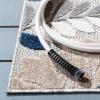 SAFAVIEH Washable Rug Outdoor Cabana Collection – 4’5″ x 6’5″, Ivory & Orange, Non-Shedding & Easy to Clean, Ideal for Patio, Backyard, Mudroom (CBN308A)(Grey/Blue)