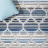 SAFAVIEH Washable Rug Outdoor Cabana Collection – 8′ x 10′, Grey & Ivory, Non-Shedding & Easy to Clean, Ideal for Patio, Backyard, Mudroom (CBN333F)(Blue/Grey)