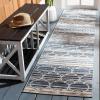 SAFAVIEH Washable Rug Outdoor Cabana Collection – 8′ x 10′, Grey & Ivory, Non-Shedding & Easy to Clean, Ideal for Patio, Backyard, Mudroom (CBN333F)(Blue/Grey)