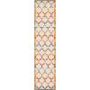 SAFAVIEH Washable Rug Outdoor Cabana Collection – 8′ x 10′, Grey & Ivory, Non-Shedding & Easy to Clean, Ideal for Patio, Backyard, Mudroom (CBN333F)(Ivory/Orange)