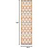 SAFAVIEH Washable Rug Outdoor Cabana Collection – 8′ x 10′, Grey & Ivory, Non-Shedding & Easy to Clean, Ideal for Patio, Backyard, Mudroom (CBN333F)(Ivory/Orange)