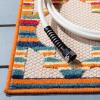 SAFAVIEH Washable Rug Outdoor Cabana Collection – 8′ x 10′, Grey & Ivory, Non-Shedding & Easy to Clean, Ideal for Patio, Backyard, Mudroom (CBN333F)(Ivory/Orange)