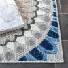 SAFAVIEH Washable Rug Outdoor Cabana Collection – 8′ x 10′, Grey & Ivory, Non-Shedding & Easy to Clean, Ideal for Patio, Backyard, Mudroom (CBN382F)(Grey/Blue)