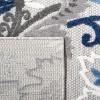 SAFAVIEH Washable Rug Outdoor Cabana Collection – 8′ x 10′, Ivory & Blue, Non-Shedding & Easy to Clean, Ideal for Patio, Backyard, Mudroom (CBN305A)(Grey/Blue)