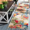 SAFAVIEH Washable Rug Outdoor Cabana Collection – 8′ x 10′, Ivory & Blue, Non-Shedding & Easy to Clean, Ideal for Patio, Backyard, Mudroom (CBN305A)(Ivory/Blue)