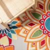 SAFAVIEH Washable Rug Outdoor Cabana Collection – 8′ x 10′, Ivory & Orange, Non-Shedding & Easy to Clean, Ideal for Patio, Backyard, Mudroom (CBN328A)(Ivory/Orange)