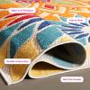 SAFAVIEH Washable Rug Outdoor Cabana Collection – 8′ x 10′, Ivory & Orange, Non-Shedding & Easy to Clean, Ideal for Patio, Backyard, Mudroom (CBN328A)(Ivory/Orange)