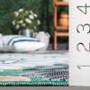 SAFAVIEH Washable Rug Outdoor Cabana Collection – 9′ x 12′, Blue & Grey, Non-Shedding & Easy to Clean, Ideal for Patio, Backyard, Mudroom (CBN405M)(Blue Green/Grey)