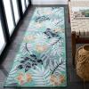 SAFAVIEH Washable Rug Outdoor Cabana Collection – 9′ x 12′, Blue & Grey, Non-Shedding & Easy to Clean, Ideal for Patio, Backyard, Mudroom (CBN405M)(Blue Green/Grey)