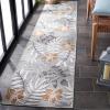 SAFAVIEH Washable Rug Outdoor Cabana Collection – 9′ x 12′, Blue & Grey, Non-Shedding & Easy to Clean, Ideal for Patio, Backyard, Mudroom (CBN405M)(Grey/Ivory)