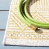 SAFAVIEH Washable Rug Outdoor Courtyard Collection – 5’3″ x 7’7″, Black & Grey, Non-Shedding & Easy Cleaning, Ideal for Patio, Backyard, Mudroom (CY8196-37612)(Beige/Gold)