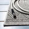 SAFAVIEH Washable Rug Outdoor Courtyard Collection – 5’3″ x 7’7″, Black & Grey, Non-Shedding & Easy Cleaning, Ideal for Patio, Backyard, Mudroom (CY8196-37612)(Black/Grey)