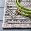 SAFAVIEH Washable Rug Outdoor Courtyard Collection – 5’3″ x 7’7″, Black & Grey, Non-Shedding & Easy Cleaning, Ideal for Patio, Backyard, Mudroom (CY8196-37612)(Ivory/Black)