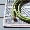 SAFAVIEH Washable Rug Outdoor Courtyard Collection – 5’3″ x 7’7″, Black & Grey, Non-Shedding & Easy Cleaning, Ideal for Patio, Backyard, Mudroom (CY8196-37612)(Ivory/Navy)