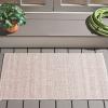 SAFAVIEH Washable Rug Outdoor Courtyard Collection – 5’3″ x 7’7″, Black & Grey, Non-Shedding & Easy Cleaning, Ideal for Patio, Backyard, Mudroom (CY8196-37612)(Ivory/Pink)