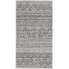 SAFAVIEH Washable Rug Outdoor Courtyard Collection – 5’3″ x 7’7″, Black & Grey, Non-Shedding & Easy Cleaning, Ideal for Patio, Backyard, Mudroom (CY8196-37612)(Ivory/Black)