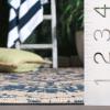 SAFAVIEH Washable Rug Outdoor Courtyard Collection – 8′ x 10′, Beige & Blue, Non-Shedding & Easy Cleaning, Ideal for Patio, Backyard, Mudroom (CYS6000-233)(Beige/Blue)