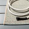 SAFAVIEH Washable Rug Outdoor Courtyard Collection – 8′ x 10′, Beige & Red, Non-Shedding & Easy Cleaning, Ideal for Patio, Backyard, Mudroom, DIning Space (CY6235-23812)(Beige/Aqua)