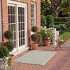 SAFAVIEH Washable Rug Outdoor Courtyard Collection – 8′ x 10′, Beige & Red, Non-Shedding & Easy Cleaning, Ideal for Patio, Backyard, Mudroom, DIning Space (CY6235-23812)(Beige/Aqua)
