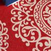 SAFAVIEH Washable Rug Outdoor Courtyard Collection – 8′ x 10′, Black & Beige, Non-Shedding & Easy Cleaning, Ideal for Patio, Backyard, Mudroom (CYS6008-256)(Red/Beige)