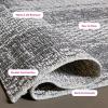 SAFAVIEH Washable Rug Outdoor Courtyard Collection – 8′ x 11′, Light Grey & Blue, Non-Shedding & Easy Cleaning, Ideal for Patio, Backyard, Mudroom (CY8736-36812)(Light Grey/Black)