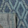 SAFAVIEH Washable Rug Outdoor Courtyard Collection – 9′ x 12′, Navy & Grey, Non-Shedding & Easy Cleaning, Ideal for Patio, Backyard, Mudroom (CY8531-36821)(Navy/Aqua)