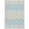 SAFAVIEH Washable Rug Outdoor Milos Collection – 5′ x 7’6″, Turquoise & Ivory, Non-Shedding & Easy to Clean, Ideal for Patio, Backyard, Mudroom (MLO104K)(Turquoise/Ivory)