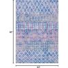SAFAVIEH Washable Rug Outdoor Summer Collection – 5’3″ x 7’6″, Blue & Light Blue, Non-Shedding & Easy to Clean, Ideal for Patio, Backyard, Mudroom (SMR452M)(Blue/Light Blue)