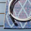 SAFAVIEH Washable Rug Outdoor Summer Collection – 5’3″ x 7’6″, Blue & Light Blue, Non-Shedding & Easy to Clean, Ideal for Patio, Backyard, Mudroom (SMR452M)(Blue/Light Blue)