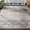 SAFAVIEH Washable Rug Outdoor Sunrise Collection – 8′ x 10′, Grey & Beige Black, Non-Shedding & Easy to Clean, Ideal for Patio, Backyard, Mudroom (SUN629F)(Grey/Beige Black)