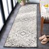 SAFAVIEH Washable Rug Outdoor Sunrise Collection – 8′ x 10′, Grey & Beige Black, Non-Shedding & Easy to Clean, Ideal for Patio, Backyard, Mudroom (SUN696F)(Grey/Beige Black)
