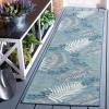 SAFAVIEH Washable Rug Outdoor Sunrise Collection – 8′ x 10′, Ivory & Blue Gold, Non-Shedding & Easy to Clean, Ideal for Patio, Backyard, Mudroom (SUN675A)(Grey/Blue Ivory)