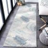 SAFAVIEH Washable Rug Outdoor Sunrise Collection – 8′ x 10′, Ivory & Blue Gold, Non-Shedding & Easy to Clean, Ideal for Patio, Backyard, Mudroom (SUN675A)(Grey/Blue Ivory)