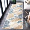 SAFAVIEH Washable Rug Outdoor Sunrise Collection – 8′ x 10′, Ivory & Blue Gold, Non-Shedding & Easy to Clean, Ideal for Patio, Backyard, Mudroom (SUN675A)(Ivory/Blue Gold)
