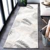 SAFAVIEH Washable Rug Outdoor Sunrise Collection – 8′ x 10′, Ivory & Blue Gold, Non-Shedding & Easy to Clean, Ideal for Patio, Backyard, Mudroom (SUN675A)(Ivory/Grey Black)