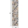 SAFAVIEH Washable Rug Outdoor Sunrise Collection – 8′ x 10′, Ivory & Rust Blue, Non-Shedding & Easy to Clean, Ideal for Patio, Backyard, Mudroom (SUN671C)(Ivory/Grey Gold)