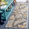 SAFAVIEH Washable Rug Outdoor Sunrise Collection – 8′ x 10′, Ivory & Rust Blue, Non-Shedding & Easy to Clean, Ideal for Patio, Backyard, Mudroom (SUN671C)(Ivory/Grey Gold)