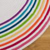 Safavieh Washable Rug Outdoor Braided Collection – 5′ x 8′ Oval, Ivory & Rainbow, Handmade & Reversible, Non-Shedding & Easy to Clean, Ideal for Patio, Backyard, Mudroom (BRD326A)(Ivory/Rainbow)